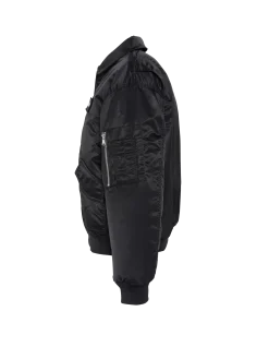 Bomber pilote CWU noir en nylon recyclé, coupe confort, grande taille - NOIR