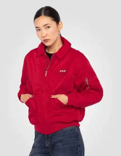 Bomber pilote CWU rouge en nylon recyclé, coupe confort - ROUGE