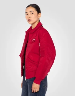 Bomber pilote CWU rouge en nylon recyclé, coupe confort - ROUGE