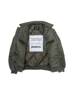 Bomber pilote CWU sage kaki en nylon recyclé, coupe confort, grande taille - SAGE KAKI