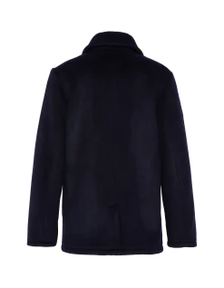Caban bleu marine en laine non doublé - MARINE