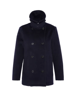 Caban bleu marine en laine non doublé - MARINE