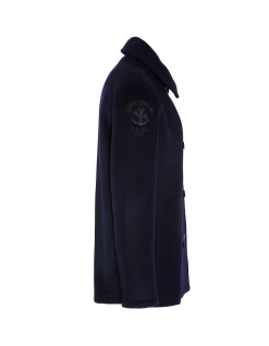 Caban bleu marine en laine non doublé - MARINE