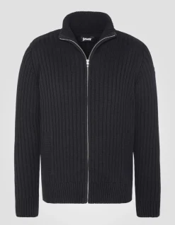 Cardigan zippé noir recyclé - NOIR