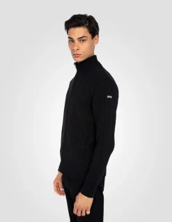 Cardigan zippé noir recyclé - NOIR