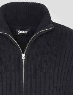 Cardigan zippé noir recyclé - NOIR