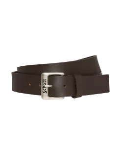Ceinture marron avec boucle gravée Schott NYC®, cuir de buffle - MARRON