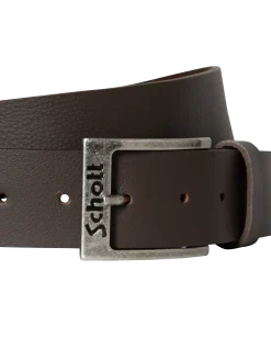 Ceinture marron avec boucle gravée, cuir de buffle - MARRON