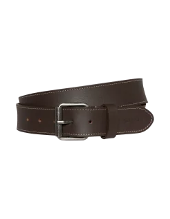 Ceinture marron à couture contrastée, cuir de buffle - MARRON