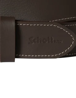 Ceinture marron à couture contrastée, cuir de buffle - MARRON