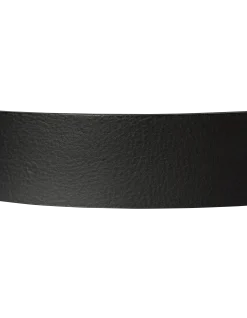 Ceinture noire avec boucle gravée, cuir de buffle - NOIR