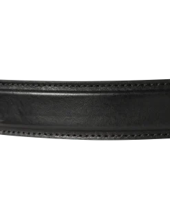 Ceinture noire, cuir de vachette - NOIR