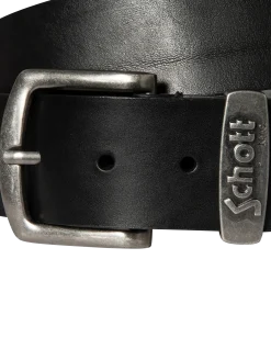 Ceinture noire, cuir de vachette - NOIR
