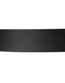 Ceinture noire vintage avec boucle métallique perforée, cuir de vachette - NOIR