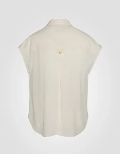 Chemise army légère blanche sans manche - BLANC CASSÉ