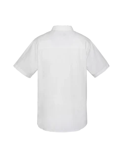Chemise blanche à manches courtes en coton et lin - BLANC