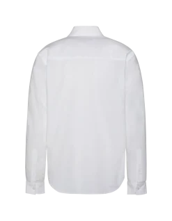 Chemise blanche à manches longues en coton et lin - BLANC