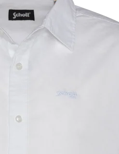 Chemise blanche à manches longues en coton et lin - BLANC