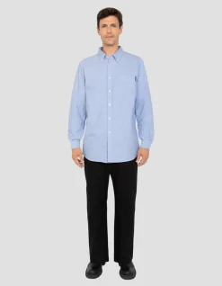 Chemise bleue à manches longues - BLEU