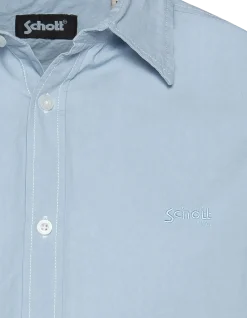 Chemise bleue à manches longues - BLEU
