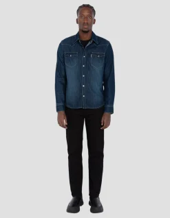 Chemise en denim bleu - BLEU