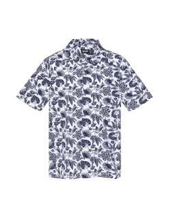 Chemise hawaïenne blanche - BLANC/MARINE