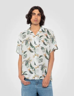 Chemise Hawaïenne blanche - BLANC CASSÉ PARADIS