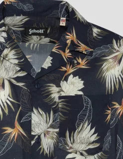 Chemise Hawaïenne bleu marine - MARINE PARADIS