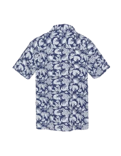 Chemise hawaïenne bleu marine - MARINE/BLANC