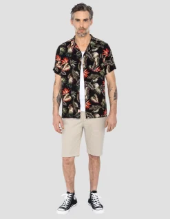 Chemise Hawaïenne noire - NOIR TROPICAL