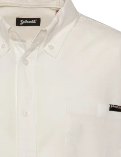Chemise manches courtes blanche avec poche plaquée - BLANC