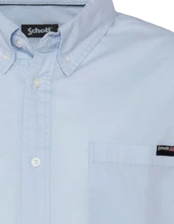 Chemise manches longues bleu avec poche plaquée - BLEU