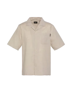 Chemisette beige en lin mélangé - BEIGE