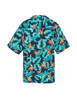 Chemisette bleu imprimé tropical - BLEU
