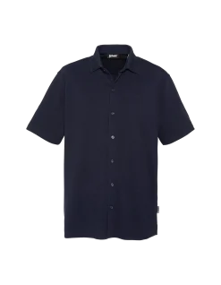 Chemisette en maille bleu marine effet gaufré - MARINE