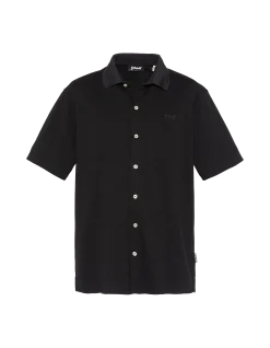 Chemisette en maille noire effet gaufré - NOIR