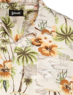 Chemisette légère hawaïenne beige - BEIGE