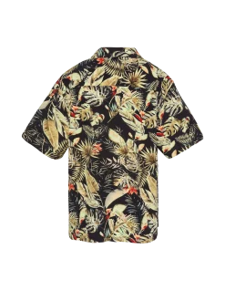 Chemisette noire imprimé tropical - NOIR