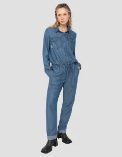 Combinaison casual indigo en tencel - INDIGO