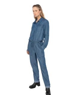 Combinaison casual indigo en tencel - INDIGO