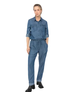 Combinaison casual indigo en tencel - INDIGO