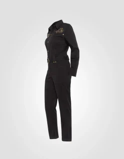 Combinaison western noire motif fleurs cloutées - NOIR