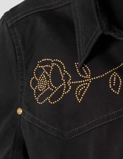 Combinaison western noire motif fleurs cloutées - NOIR