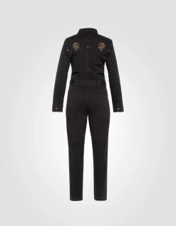 Combinaison western noire motif fleurs cloutées - NOIR