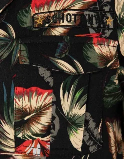 Combishort army légère noire à motif - NOIR TROPICAL