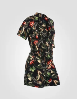 Combishort army légère noire à motif - NOIR TROPICAL