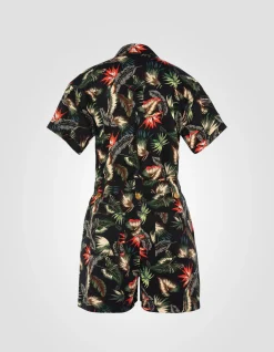 Combishort army légère noire à motif - NOIR TROPICAL