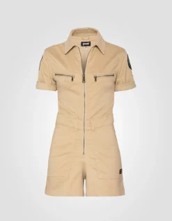 Combishort légère et badgée beige clair - BEIGE CLAIR