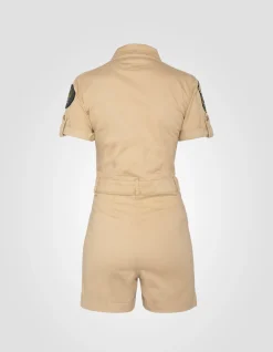 Combishort légère et badgée beige clair - BEIGE CLAIR