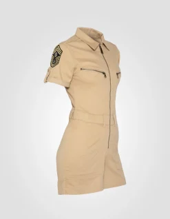 Combishort légère et badgée beige clair - BEIGE CLAIR